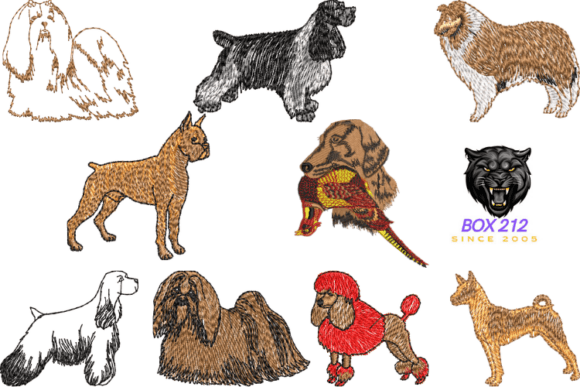 Dog Embroidery Collection for Boutique Apparel